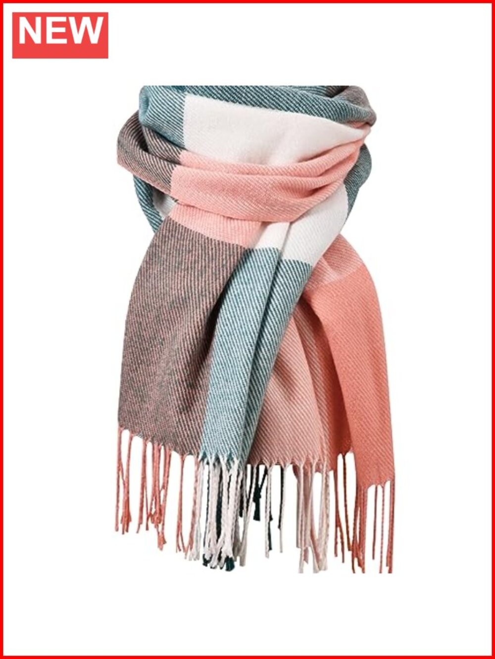 Oversized Plaid Blanket Scarf Shawl Wrap Acrylic Winter Cold Weather